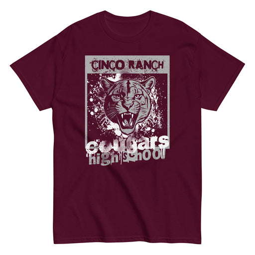 Cinco Ranch High School Cougars Classic Unisex Maroon T-shirt 205