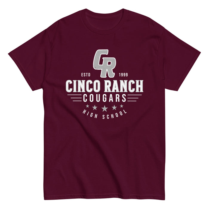 Cinco Ranch High School Cougars Classic Unisex Maroon T-shirt 217