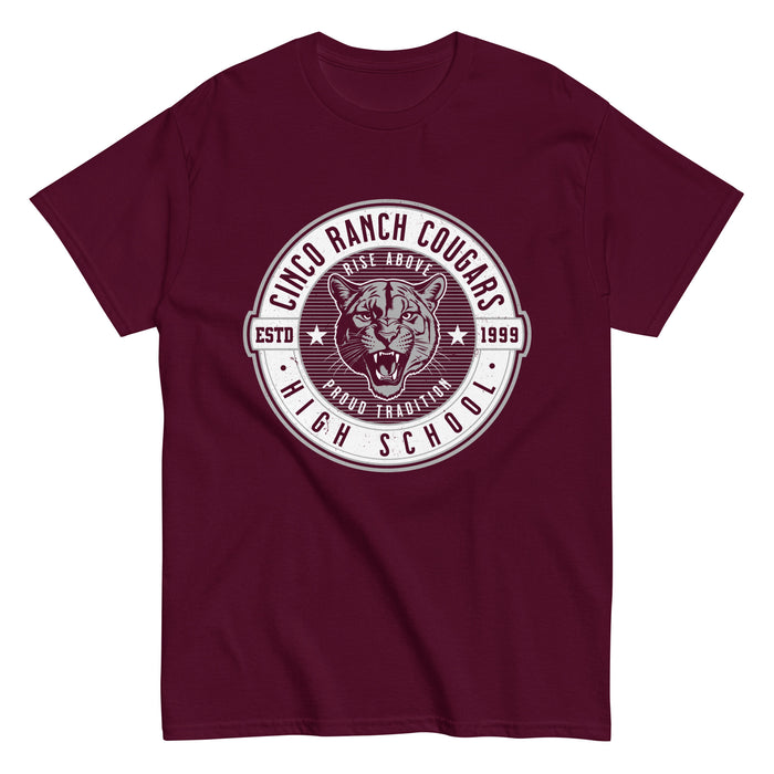 Cinco Ranch High School Cougars Classic Unisex Maroon T-shirt 224