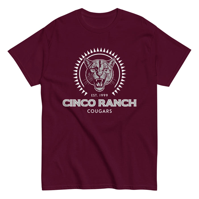 Cinco Ranch High School Cougars Classic Unisex Maroon T-shirt 226