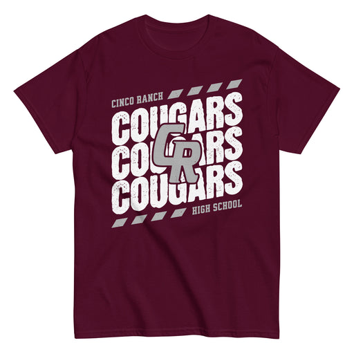 Cinco Ranch High School Cougars Classic Unisex Maroon T-shirt 215