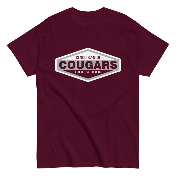 Cinco Ranch High School Cougars Classic Unisex Maroon T-shirt 009