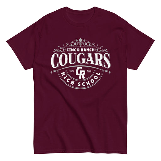 Cinco Ranch High School Cougars Classic Unisex Maroon T-shirt 211