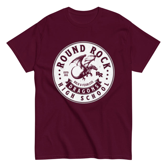Round Rock High School Dragons Maroon Classic Unisex T-shirt 215