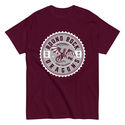 Round Rock High School Dragons Maroon Classic Unisex T-shirt 203