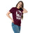 Woman wearing Round Rock High School Dragons Maroon Classic Unisex T-shirt 202