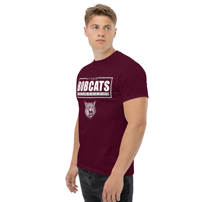 Side view of Cy-Fair High School Bobcats Maroon Classic Unisex T-shirt 049
