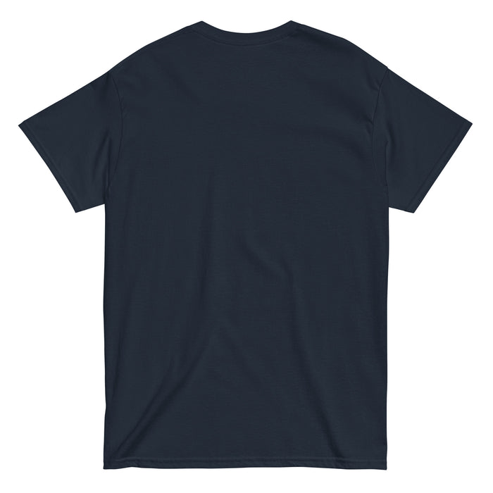 Back view of Nimitz High School Cougars Navy Blue Classic Unisex T-shirt 098