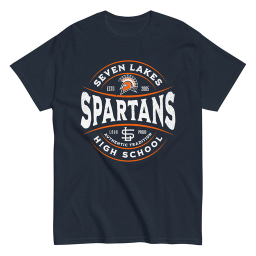 Seven Lakes High School Spartans Navy Blue Classic Unisex T-shirt 218