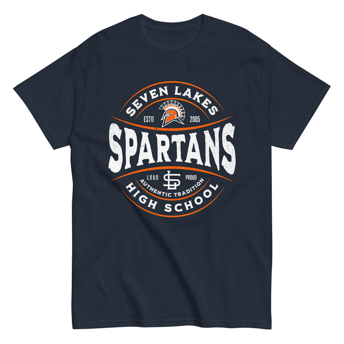 Seven Lakes High School Spartans Navy Blue Classic Unisex T-shirt 218