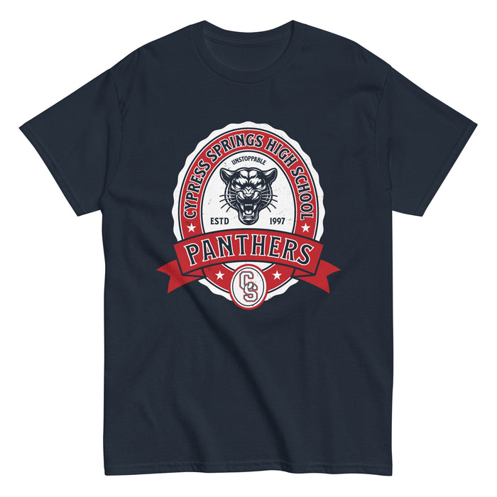 Cypress Springs High School Panthers Navy Classic Unisex T-shirt 201
