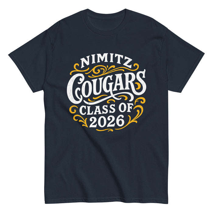 Nimitz High School Cougars Navy Blue Classic Unisex T-shirt 254