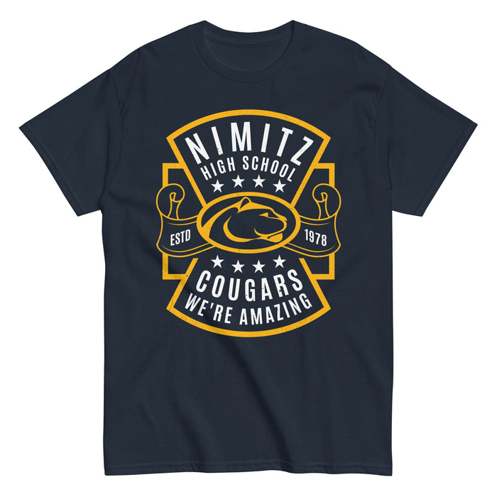 Nimitz High School Cougars Navy Blue Classic Unisex T-shirt 207
