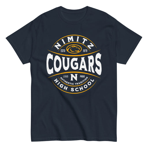 Nimitz High School Cougars Navy Blue Classic Unisex T-shirt 218