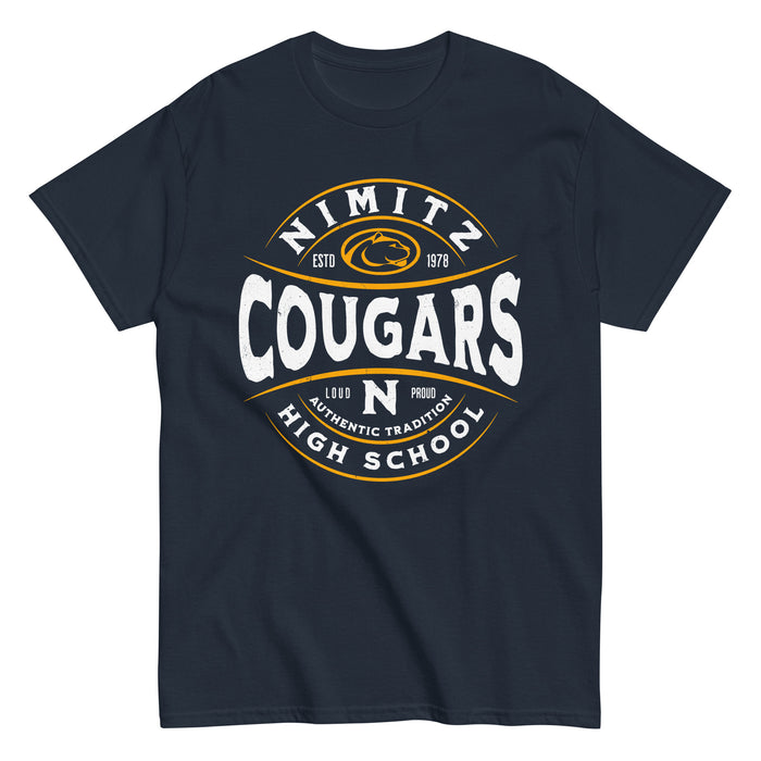 Nimitz High School Cougars Navy Blue Classic Unisex T-shirt 218