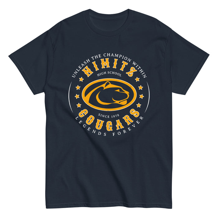 Nimitz High School Cougars Navy Blue Classic Unisex T-shirt 214