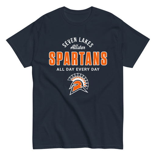 Seven Lakes High School Spartans Navy Blue Classic Unisex T-shirt 040