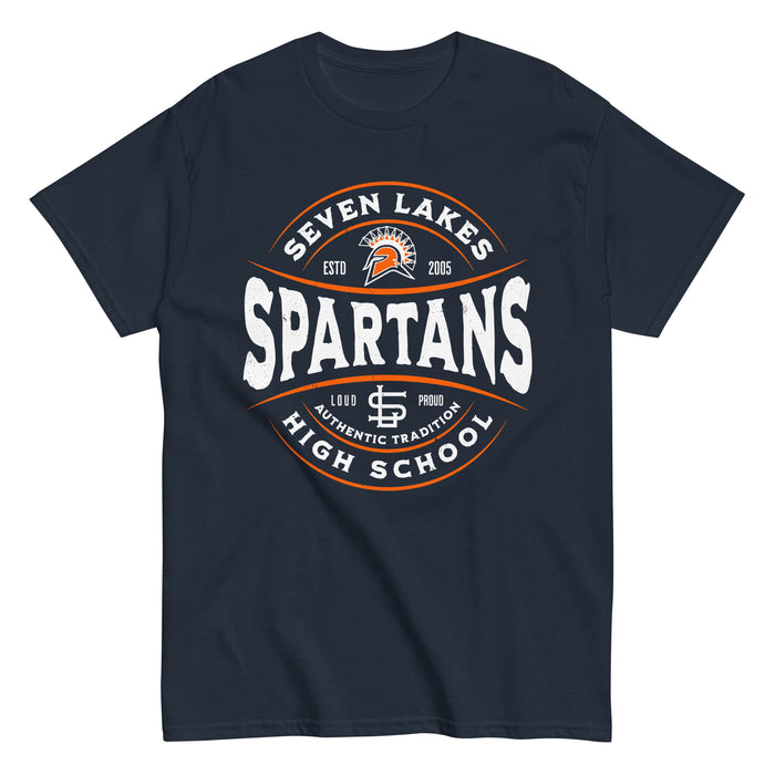 Seven Lakes High School Spartans Navy Blue Classic Unisex T-shirt 218