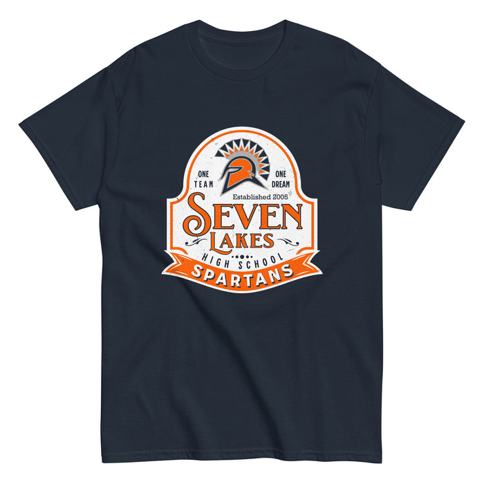 Seven Lakes High School Spartans Navy Blue Classic Unisex T-shirt 219