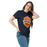 Woman wearing Seven Lakes High School Spartans Navy Blue Classic Unisex T-shirt 209