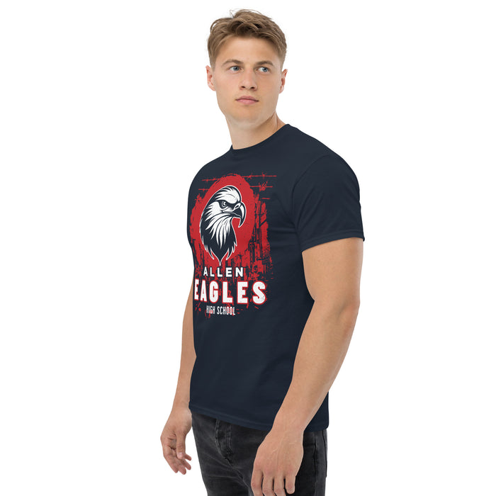 Side view of Allen High School Eagles Classic Unisex Navy T-shirt 206