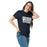 Woman wearing Tomball Memorial High School Wildcats Navy Classic Unisex T-shirt 098