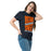 Woman wearing Seven Lakes High School Spartans Navy Blue Classic Unisex T-shirt 241