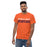 Man wearing Seven Lakes High School Spartans Orange Classic Unisex T-shirt 017