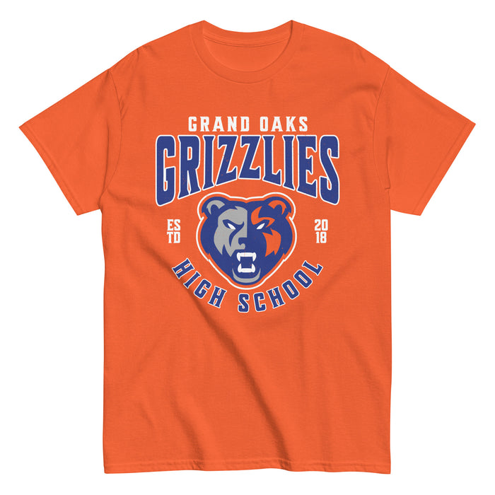 Grand Oaks High School Grizzlies Classic Unisex Orange T-shirt 213