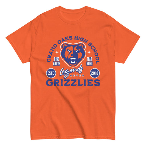 Grand Oaks High School Grizzlies Classic Unisex Orange T-shirt 208