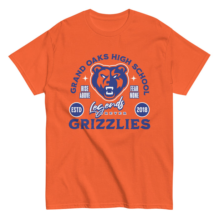 Grand Oaks High School Grizzlies Classic Unisex Orange T-shirt 208