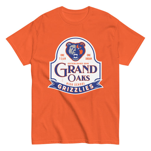 Grand Oaks High School Grizzlies Classic Unisex Orange T-shirt 219