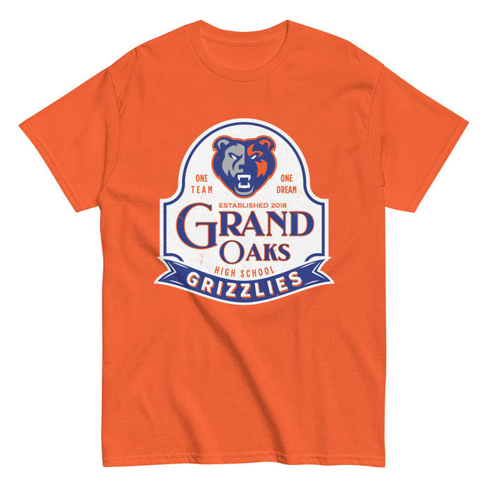 Grand Oaks High School Grizzlies Classic Unisex Orange T-shirt 219