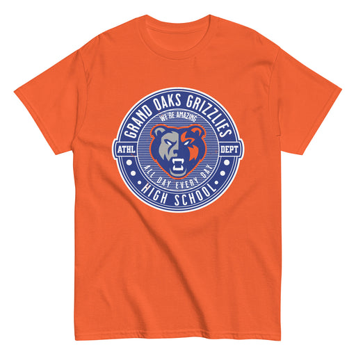 Grand Oaks High School Grizzlies Classic Unisex Orange T-shirt 224