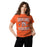 Woman wearing Seven Lakes High School Spartans Orange Classic Unisex T-shirt 230