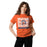 Woman wearing Seven Lakes High School Spartans Orange Classic Unisex T-shirt 235