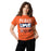 Woman wearing Seven Lakes High School Spartans Orange Classic Unisex T-shirt 240