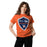 Woman wearing Seven Lakes High School Spartans Orange Classic Unisex T-shirt 225