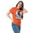 Woman wearing Seven Lakes High School Spartans Orange Classic Unisex T-shirt 202