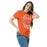 Woman wearing United High School Longhorns Orange Classic Unisex T-shirt 207