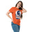Woman wearing Seven Lakes High School Spartans Orange Classic Unisex T-shirt 202