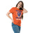 Woman wearing Grand Oaks High School Grizzlies Classic Unisex Orange T-shirt 205