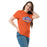 Woman wearing Grand Oaks High School Grizzlies Classic Unisex Orange T-shirt 009