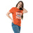 Woman wearing Seven Lakes High School Spartans Orange Classic Unisex T-shirt 210