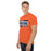Man wearing Seven Lakes High School Spartans Orange Classic Unisex T-shirt 098