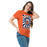 Woman wearing Seven Lakes High School Spartans Orange Classic Unisex T-shirt 226