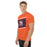 Man wearing Seven Lakes High School Spartans Orange Classic Unisex T-shirt 223