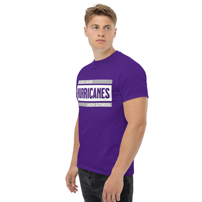 Side view of Klein Cain High School Hurricanes Purple Classic Unisex T-shirt 098