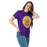 Woman wearing Jersey Village High School Falcons Purple Classic Unisex T-shirt 215