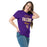 Woman wearing Jersey Village High School Falcons Purple Classic Unisex T-shirt 034